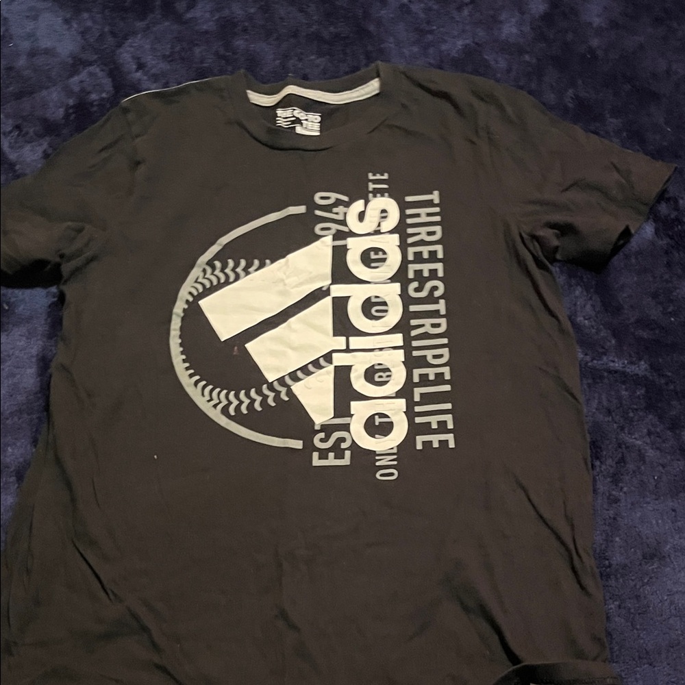 Adidas Black and White Graphic Tee